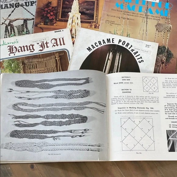 VINTAGE Macrame Pattern Book Bundle - Picture 2 of 10
